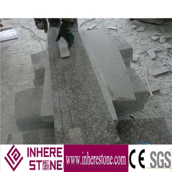 G664 Pink Granite Stair, Polished Surface Step, Anti-Slip Strip Stair Thread