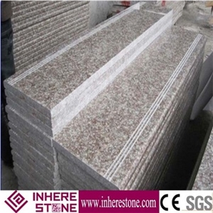 G687 Granite Steps & Risers, Stairs, Peach Red Steps, Imperial Pink Granite Slabs & Tiles