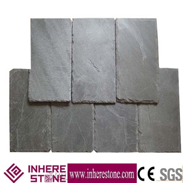 Natural Slate Stone Slabs & Tiles, Black Slate for Decoration