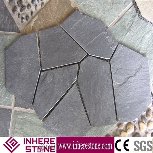 Natural Slate Stone Slabs & Tiles, Black Slate for Decoration