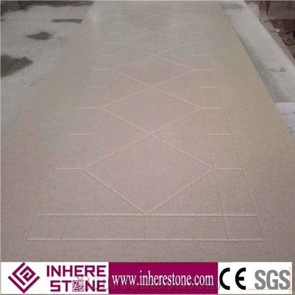 New Pattern Man- Made White Marble Tub Surround, Suitable for Bathroom