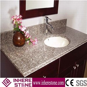 Own Factory G664 Granite Kitchen Countertop,G3564 Granite Custom Kitchen Worktops,Black Spots Brown Granite Tops