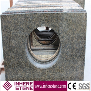 Verde Ubatuba Granite Bathroom Countertop, Green Granite Countertop, Vanity Tops