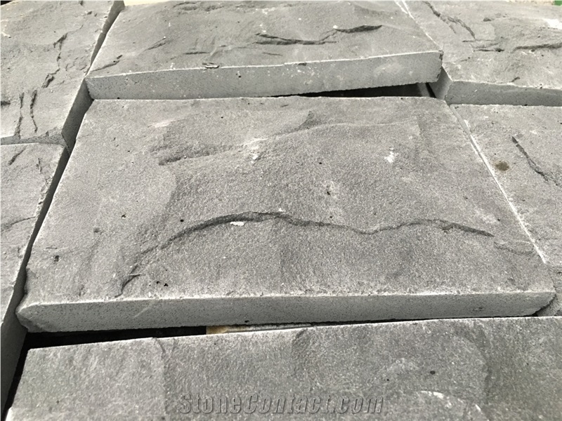 Hainan Black Basalt Mushroom Stone, China Black Basalt Mushroom Wall Cladding