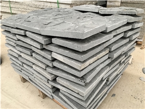 Hainan Black Basalt Mushroom Stone, China Black Basalt Mushroom Wall Cladding