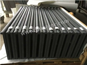 Hainan Black Basalt Retated Bullnose Pool Coping,Dark Basalt, Dark Bluestone , Bluestone, China Black Basalt Swimming Pool Coping