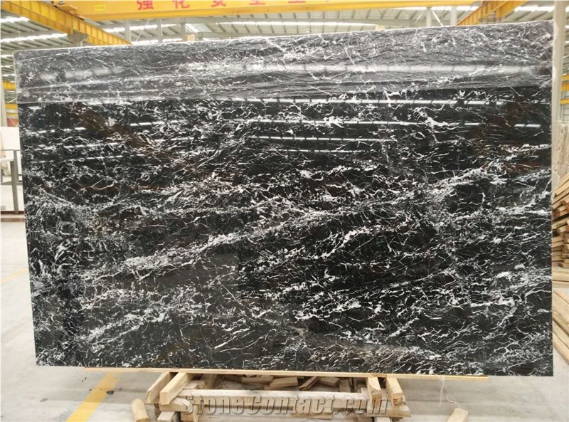 Forest Snow Marble Slabs & Tiles, China Black Marble,Black Slabs(The Output is Low,Unique Stone)