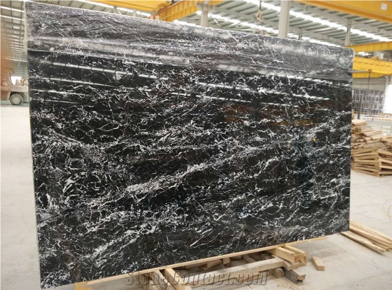 Forest Snow Marble Slabs & Tiles, China Black Marble,Black Slabs(The Output is Low,Unique Stone)
