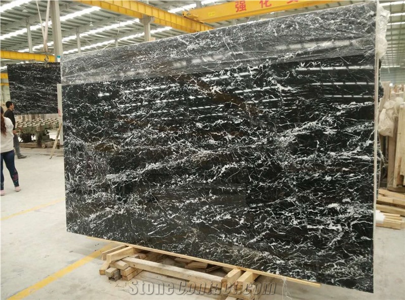 Forest Snow Marble Slabs & Tiles, China Black Marble,Black Slabs(The Output is Low,Unique Stone)