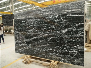 Forest Snow Marble Slabs & Tiles, China Black Marble,Black Slabs(The Output is Low,Unique Stone)