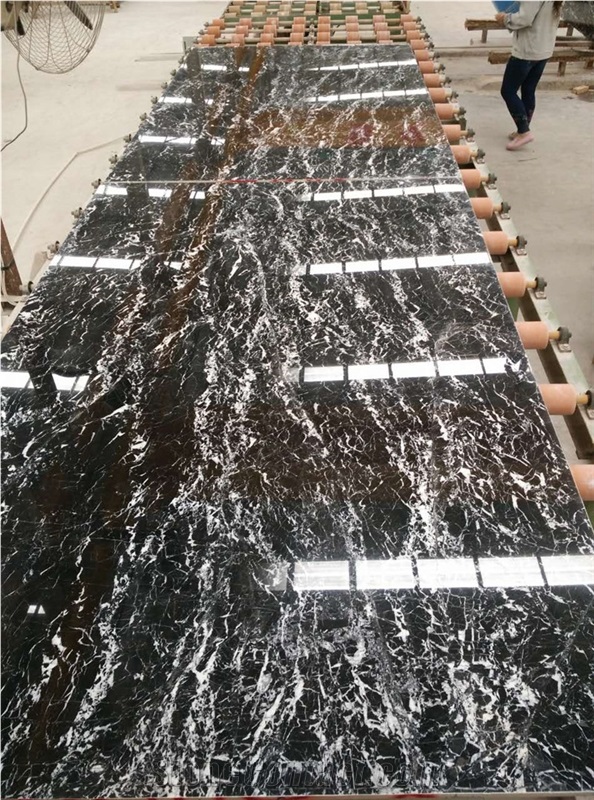 Forest Snow Marble Slabs & Tiles, China Black Marble,Black Slabs(The Output is Low,Unique Stone)