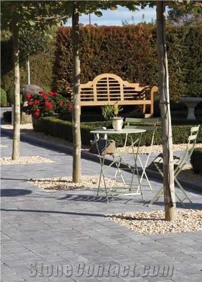 Blue Limestone Honed & Tumbled Pavers - 400x400x30mm, Blue Limestone Floor Covering, Cube Stone Australia
