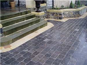 Blue Limestone Honed & Tumbled Pavers Tiles- 200x200x30mm, Grey Limestone Cube Stone & Pavers, Flooring Tiles
