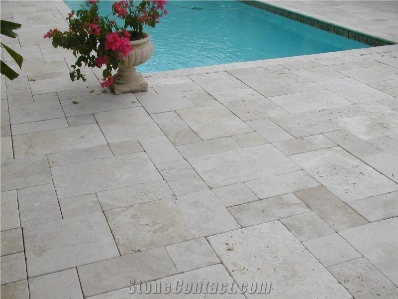 Classic Travertine Pavers 150x150x30mm, Beige Travertine Cube Stone, Floor Covering Australia