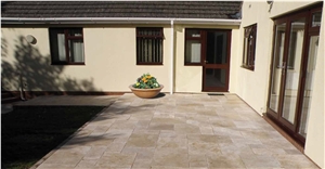 Classic Travertine Pavers 150x150x30mm, Beige Travertine Cube Stone, Floor Covering Australia
