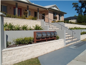 Ezywall: Cap, Beige Sandstone for Retaining Wall, Garden Wall