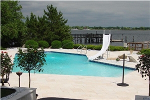 Premium Travertine Cross Cut Pavers - 400x200x30mm, Beige Travertine Cube Stone, Floor Covering, Pavers