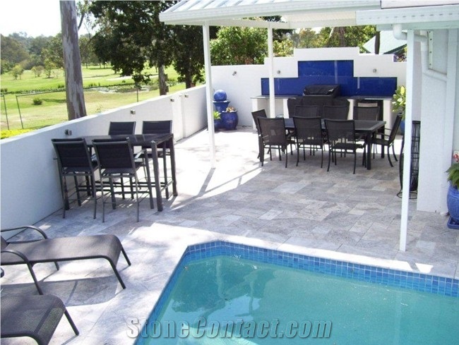 Silver Travertine Pavers, Grey Travertine Cube Stone & Pavers Australia
