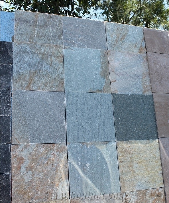 Tuscan Quartzite Tiles & Slabs, Yellow Quartzite Cube Stone & Pavers