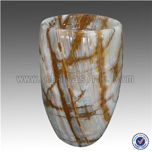 Green Onxy Pedestal Sink