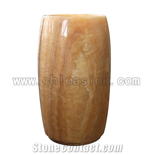 Honey Onyx Pedestal Sink