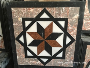 China Agate Red Marble Water-Jet Medallion with Different Design for Interior Decoration / Floor Medallions