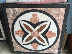 China Agate Red Marble Water-Jet Medallion with Different Design for Interior Decoration / Floor Medallions