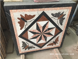 China Agate Red Marble Water-Jet Medallion with Different Design for Interior Decoration / Floor Medallions