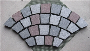 G666 Red Granite Paving Stone, Wall Brick Stone Fan Shaped Garden Stepping Pavements