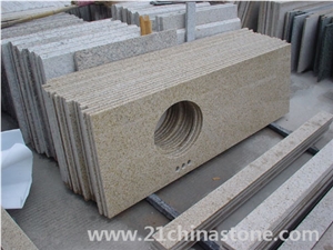 G682 Yellow Granite Vanity Top,China Rust Yellow Granite Bath Top,Giallo Gold Yellow Bathroom Tops Block Stocks