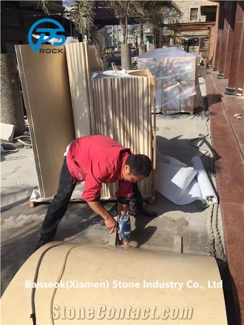 Galala Marble Column, Egypt Beige Marble Column