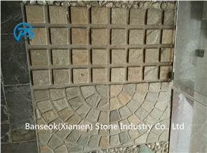 Yellow Slate Mosaic , China Slate, China Yellow Slate Mosaic for Wall & Floor