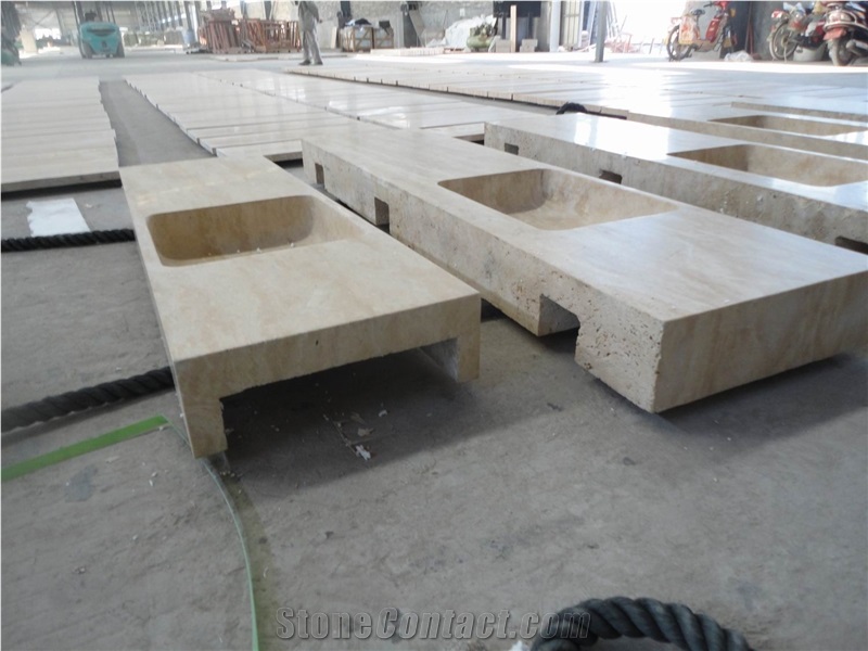Alabastrino White Travertine Kitchen Countertop