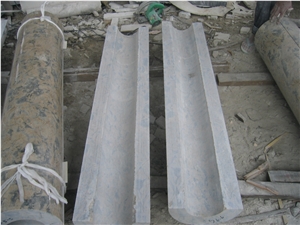 Apollo Gold Mocca Marble Columns, Philippine Blue Marble Columns, Outdoor Building Stones Architectural Columns, Exterior Landscaping Stones Columns