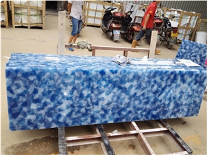 Blue Jade Glass Slabs&Tiles, Artificial Stone/Artificial Onyx/Jade Glass Stone Slabs&Tiles