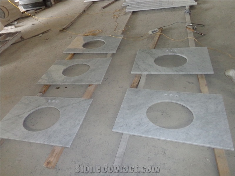 Carrara White Marble Bathroom Countertops/Vanity Tops/Custom Countertops, Italy White Marble Countertops