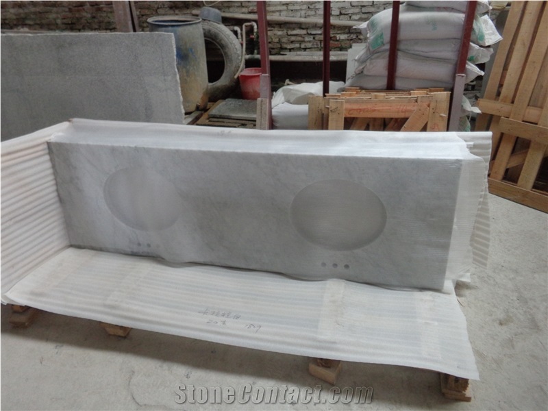 Carrara White Marble Bathroom Countertops/Vanity Tops/Custom Countertops, Italy White Marble Countertops