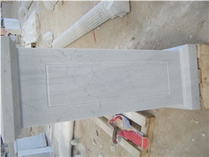 Carved White Marble Columns