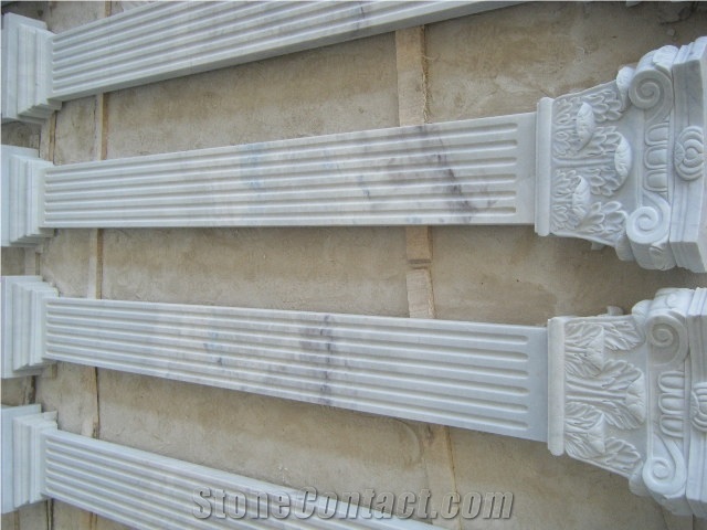 Carved White Marble Columns