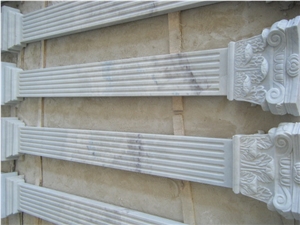 Carved White Marble Columns