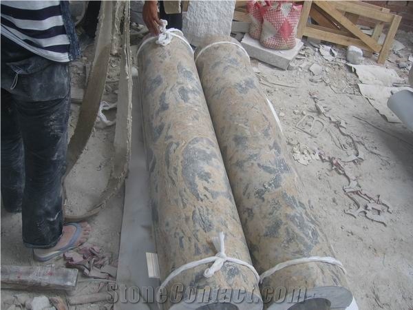 China Grey Marble Column for Sale Decorative Column