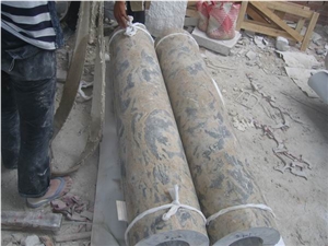 China Grey Marble Column for Sale Decorative Column China Grey Marble Column for Sale Decorative Column