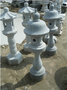 European Style Garden Brown Granite Lanterns