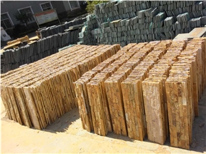 Golden Yellow Slate Culture Stone Wall Panel/Ledge Stone/Corner Stone