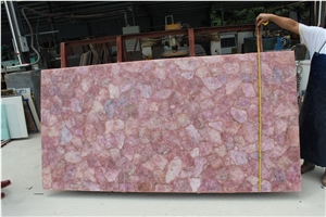 Pink Quartz Gem Stone/Semiprecious Stone Tiles & Slabs, Beautiful Decorative Semiprecious Stone/Gem Stone