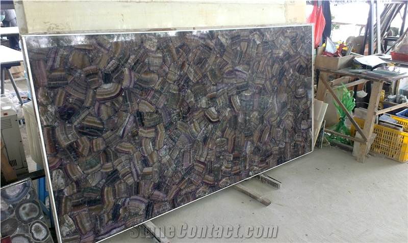 Purple Fluorite Gem Stone/Semiprecious Stone Tiles & Slabs, Beautiful Decorative Semiprecious Stone/Gem Stone