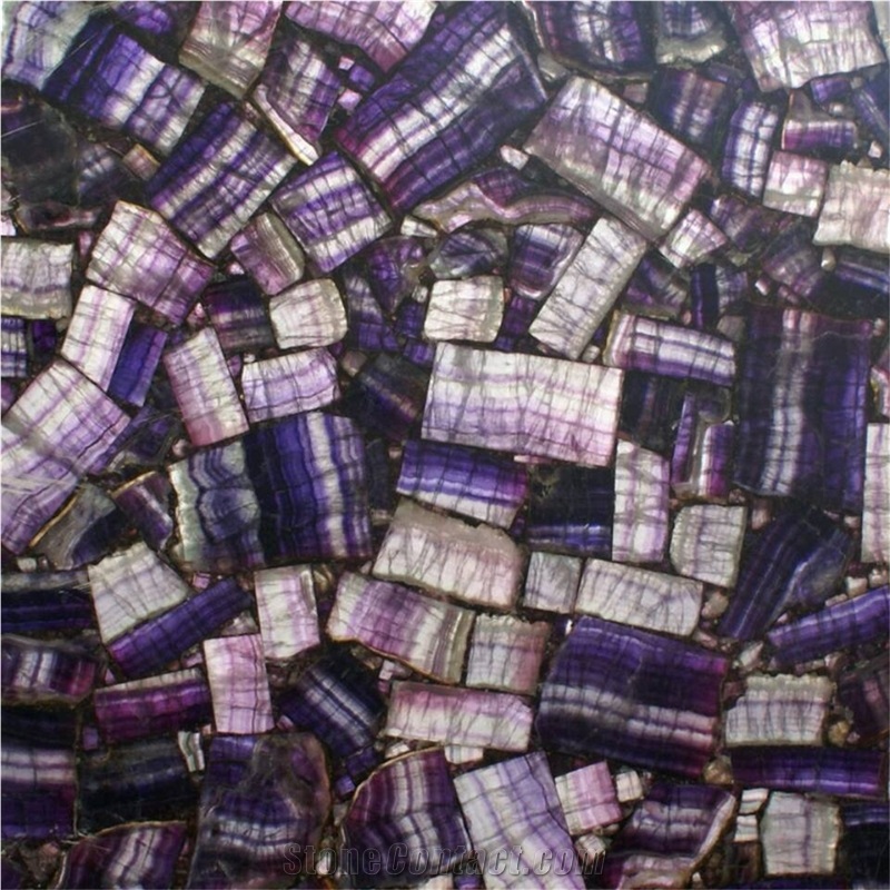 Purple Fluorite Gem Stone/Semiprecious Stone Tiles & Slabs, Beautiful Decorative Semiprecious Stone/Gem Stone