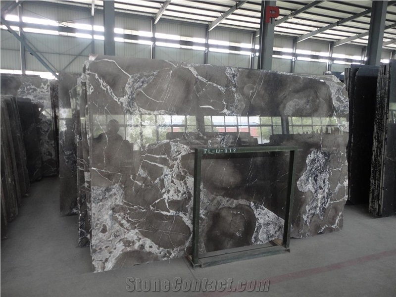 Yama Nino Grey Marble Slab Tile Paver Cover Flooring Polished Honed Flamed Split Cross&Vein Cut Patterns, Grey William Marble Slabs