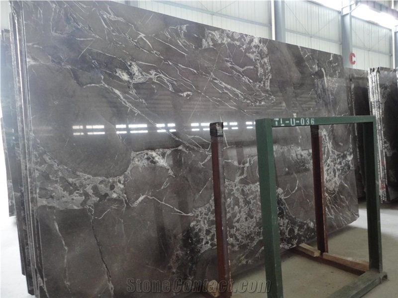 Yama Nino Grey Marble Slab Tile Paver Cover Flooring Polished Honed Flamed Split Cross&Vein Cut Patterns, Grey William Marble Slabs