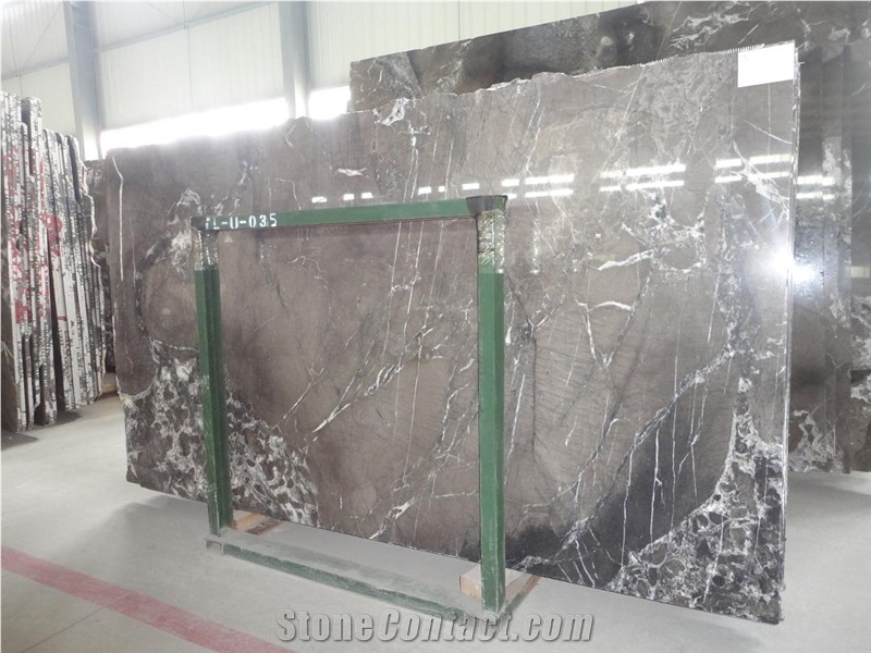 Yama Nino Grey Marble Slab Tile Paver Cover Flooring Polished Honed Flamed Split Cross&Vein Cut Patterns, Grey William Marble Slabs